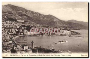 Old Postcard Monaco View Condamine and Monte Carlo taken the Prince's Palace ...