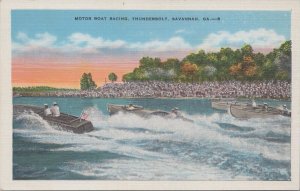 Postcard Motor Boat Racing Thunderbolt Savannah GA