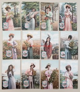 44 Postcard Tuck No 2669 State Belles Women with Flowers 1908