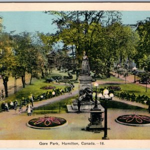 c1920s Hamilton ON Gore Park Queen Victoria Statue Ottawa 18 Monument Benches