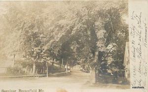 BROWNFIELD, ME Souviner Street Scene RPPC 2520 postcard