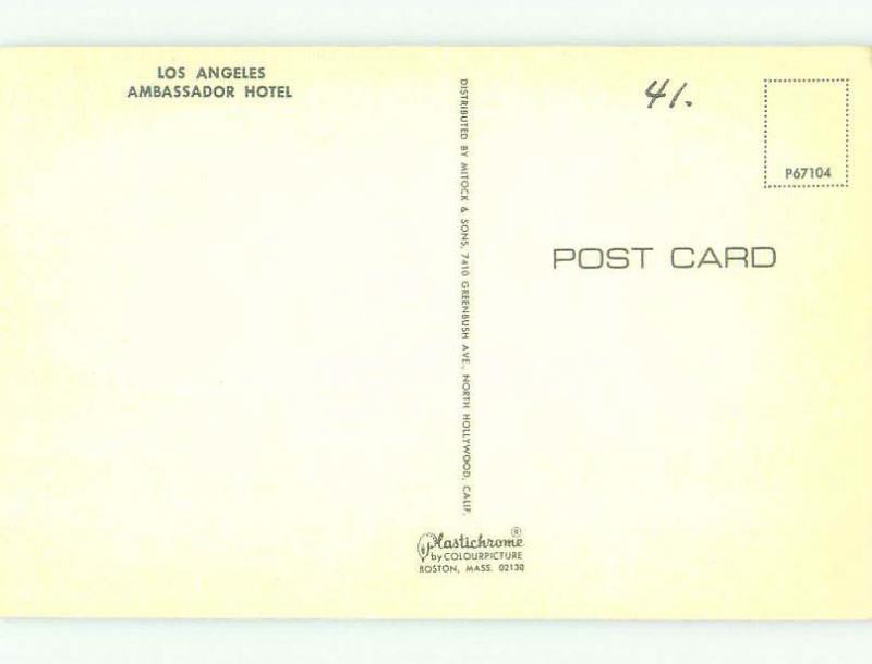 Unused Pre-1980 THE AMBASSADOR HOTEL Los Angeles California CA hr5109-12