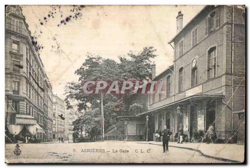 Postcard Old Train Asnieres