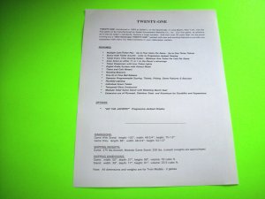 TWENTY ONE ORIGINAL NOS ROLL DOWN REDEMPTION ARCADE GAME MACHINE FLYER