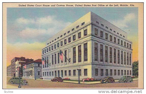 United States Court House and Custom House, United States Post Office (Left),...