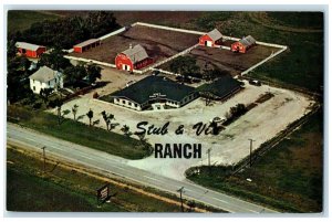 1967 Aerial View Of Stub's Ranch Kitchen Exterior Spencer Iowa IA Trees Postcard