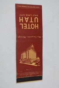 Hotel Utah Salt Lake City 20 Strike Matchbook Cover