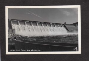 WA View Grand Coulee Dam Washington State Postcard RPPC Real Photo