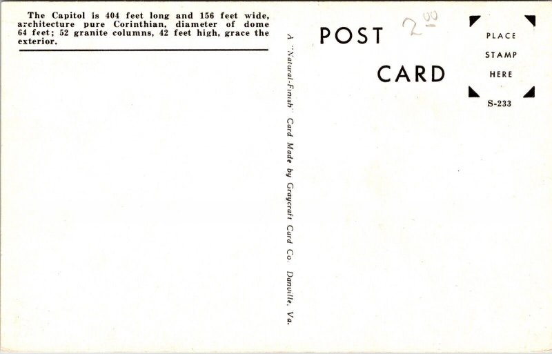 Utah State Capitol Salt Lake City UT WB Postcard VTG UNP Vintage Unused  