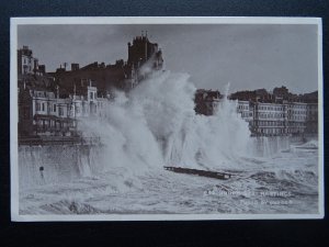 Sussex HASTINGS Rough Sea c1908 RP Postcard by Judges 245