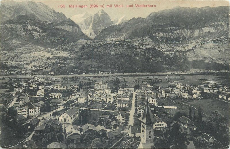 Postcard Europe Switzerland Meiringen Wetterhorn