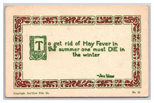 Comic Motto Get Ride of Summer Hay Fever One Must Die in WInter DB Postcard A16