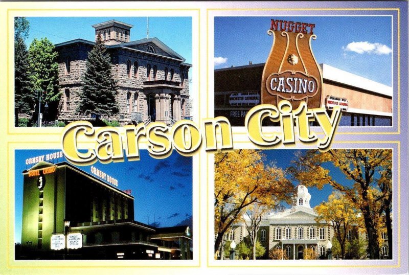 2~4X6 Postcards CARSON CITY, NV Nevada  ORMSBY HOUSE~NUGGET CASINO & AERIAL VIEW