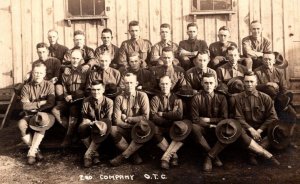 RPPC Real Photo Postcard  US Army Soldiers - OTC - Officers Training Corp  c1920