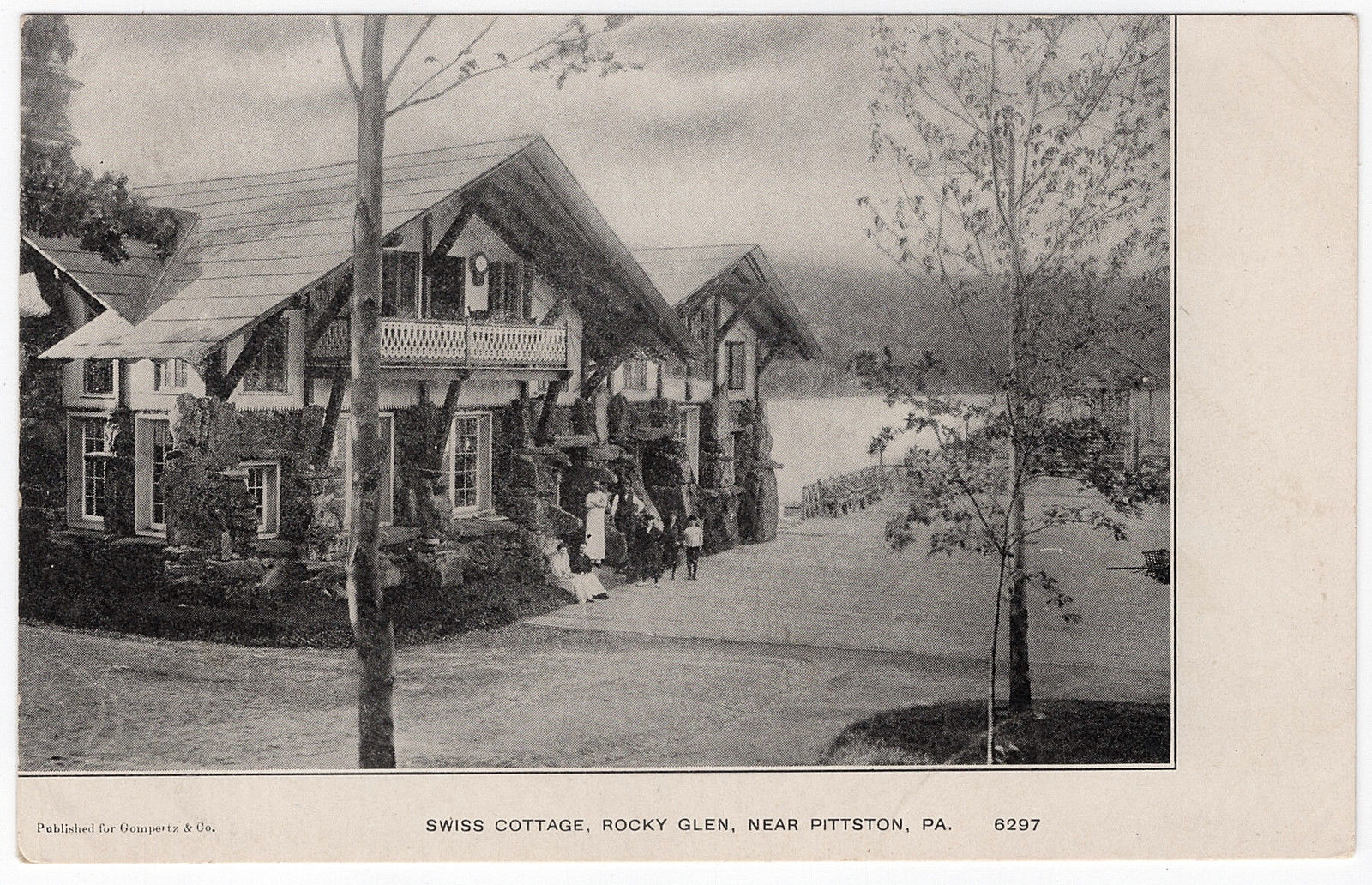 1907 Swiss Cottage Rocky Glen Park Near Pittston Pa Moosic