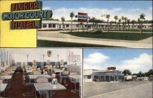 Tallahassee Florida FL Hotel Restaurant Linen 1930s-50s Linen Postcard