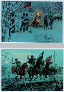 2 Civil War Postcards SHILOH & FREDERICKSBURG 1990s Mort Kunstler Art 4x6