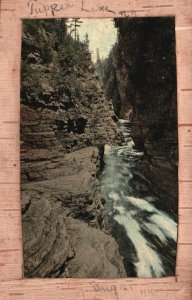 Vintage Postcard 1910 Cascading Water Tupper Lake Town Faust Village New York NY