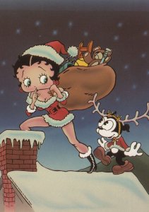 Betty Boop Santa's Helper Mickey Mouse Rare Postcard