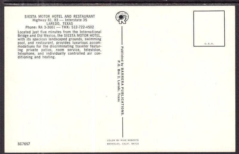 Siesta Motor Hotel and Restaurant,Laredo,TX