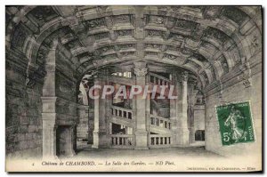 Old Postcard Chateau De Chambord La Salle Des Gardes