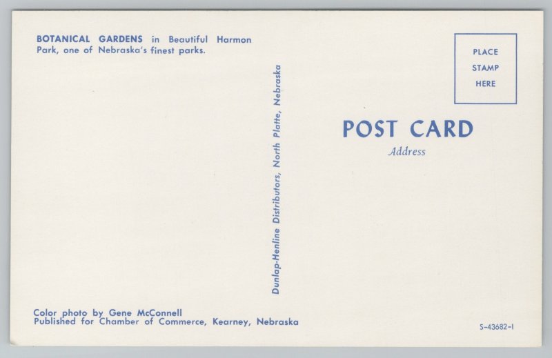 Kearney Nebraska~Botanical Gardens~Harmon Park~Vintage Postcard
