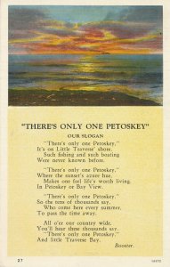 Petoskey MI, Michigan - There is Only One Petoskey - Poem by Booster - Linen