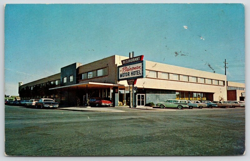 Lubbock Texas~Plainsman Hotel~1959 Rambler Station Wagon~Carport~Postcard 