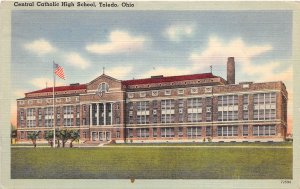 Toledo Ohio 1940s Postcard Central Catholic High School 