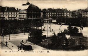 CPA Le HAVRE-La Place Gambetta et le Theatre (347831)