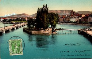 Switzerland Geneve et le Mont-Blanc 1908