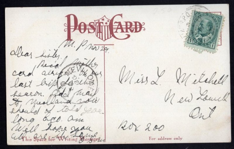 New York BUFFALO Post Office - pm1909 Divided Back