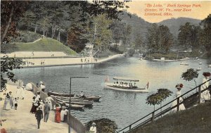 Chester West Virginia c1910 Postcard Boats Lake Rock Springs Amusement Park