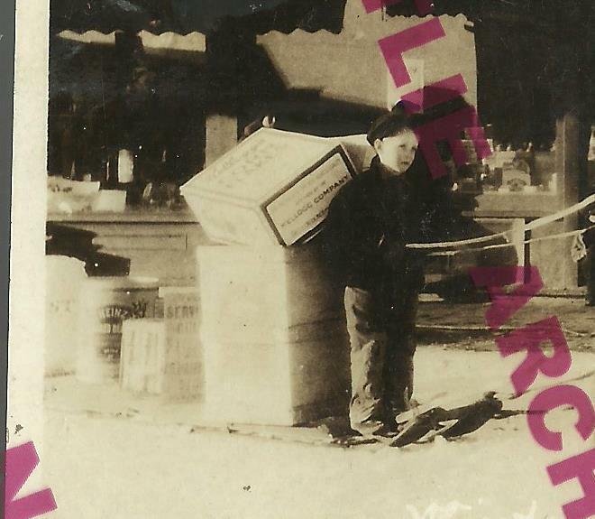 Blackduck MINNESOTA RPPC c1920 DEER SLED Main Street GENERAL STORE Kid CHRISTMAS