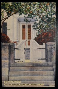 Vintage Postcard 1930-1945 Colonial Doorway, Varnum House, E. Greenwich, RI