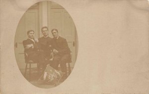 RPPC Fraternity? Maine SMG College Students c1910s Vintage Photo Postcard