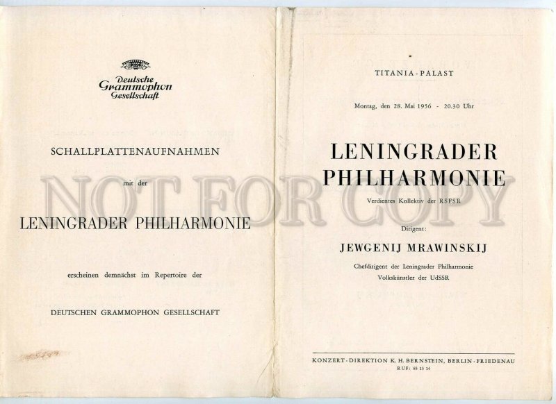 434823 1956 Theatrical program concert Symphony Orchestra Berlin Shpilberg