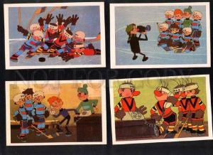 032413 Ice Hockey Russian Set of 16 comical postcard