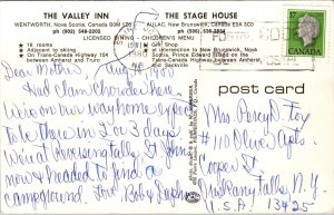 Vtg Aulac Wentworth New Brunswick Canada Stage House The Valley Inn Postcard