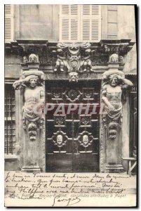 Postcard Old Frejus Old Eveche caryatids has attributes Puget