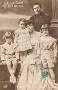 H.M. Albert 1st King Of Belgium With His Family Royalty Postcard RPPC 06.86