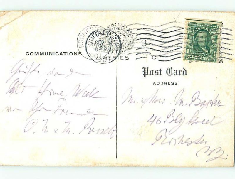 Bent Corner Divided Back CITY HALL SCENE Buffalo New York NY hs6259