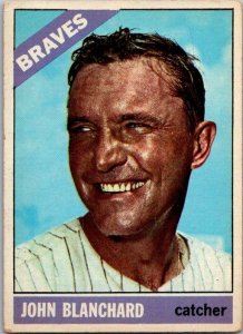 1966 Topps Baseball Card John Blanchard Atlanta Braves sk2049