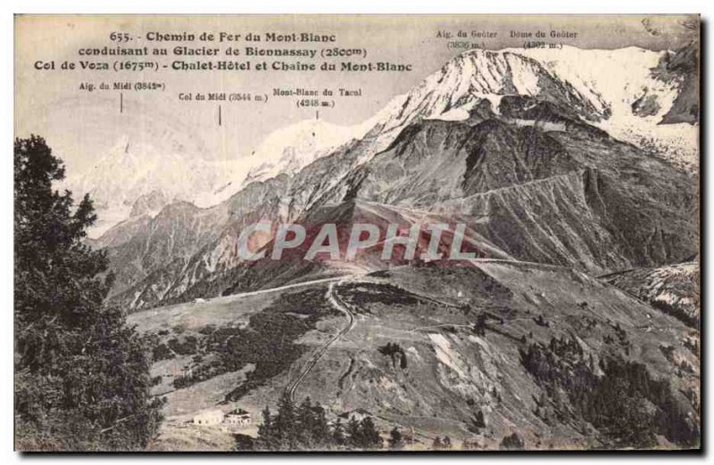 Old Postcard Mont Blanc Railway Leading Glacier Bionnassay Voza Pass Chalet H...