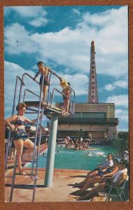 Tower Hotel Courts Swimming Pool View Dallas Texas tx roadside motel postcard 