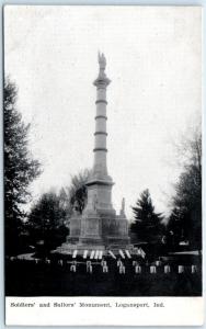 LOGANSPORT, Indiana  IN    SOLDIERS' and SAILORS MONUMENT  c1910s  Postcard