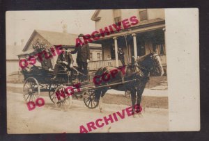 Milwaukee WISCONSIN RPPC c1910 BUTCHER DELIVERY WAGON August Born PARADE? WI KB