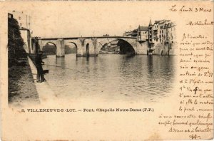 CPA VILLENEUVE-sur-LOT Pont Chapelle N.-D. (89808)