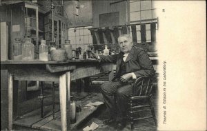 Thomas Edison in His Laboratory Menlo Park? NJ c1910 Postcard