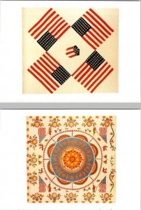 2~4X6 Postcards PATRIOTIC QUILT PATTERNS/US FLAGS Museum Of American Folk Art
